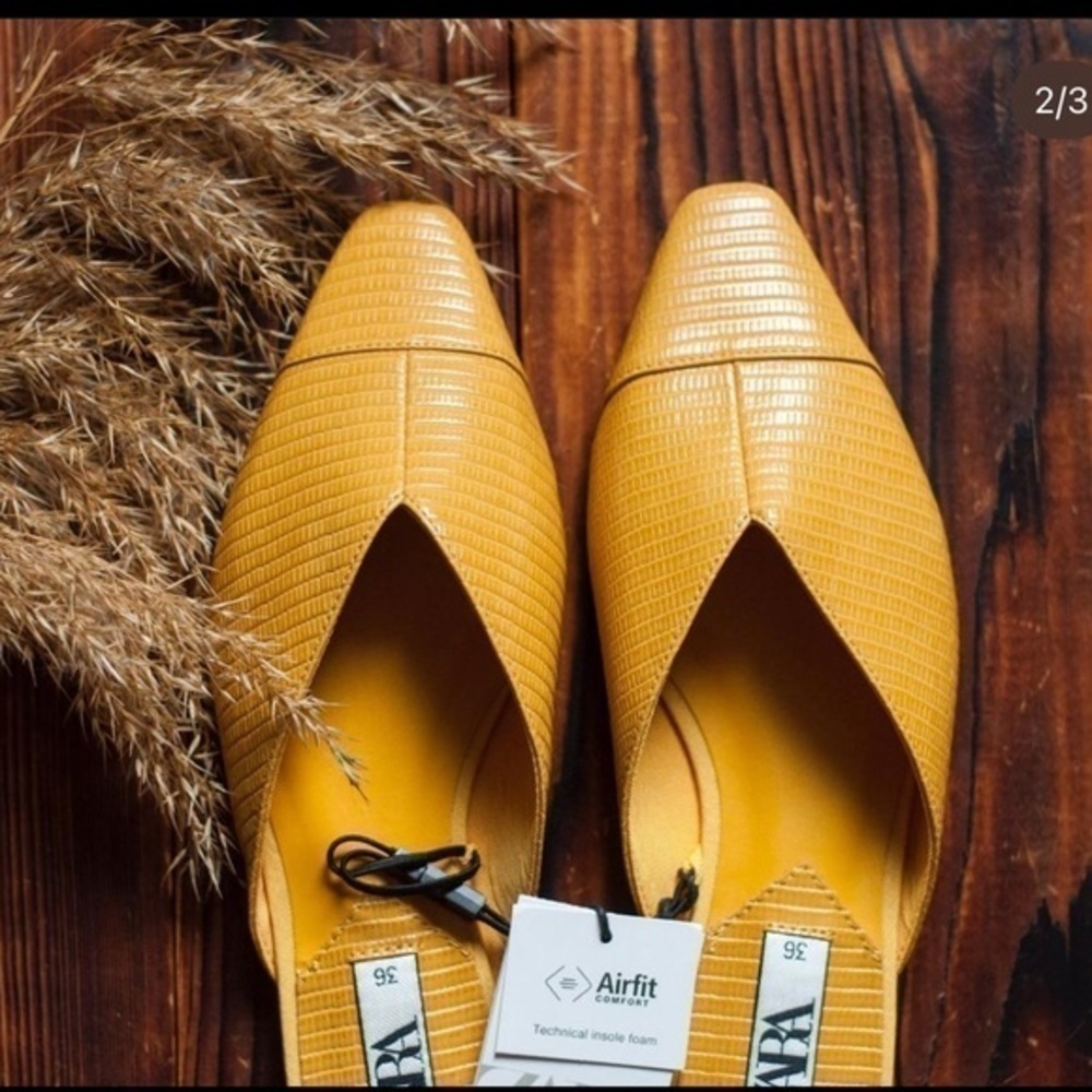 ZARA ANIMAL PRINT FLAT MULES - Picture 2 of 15